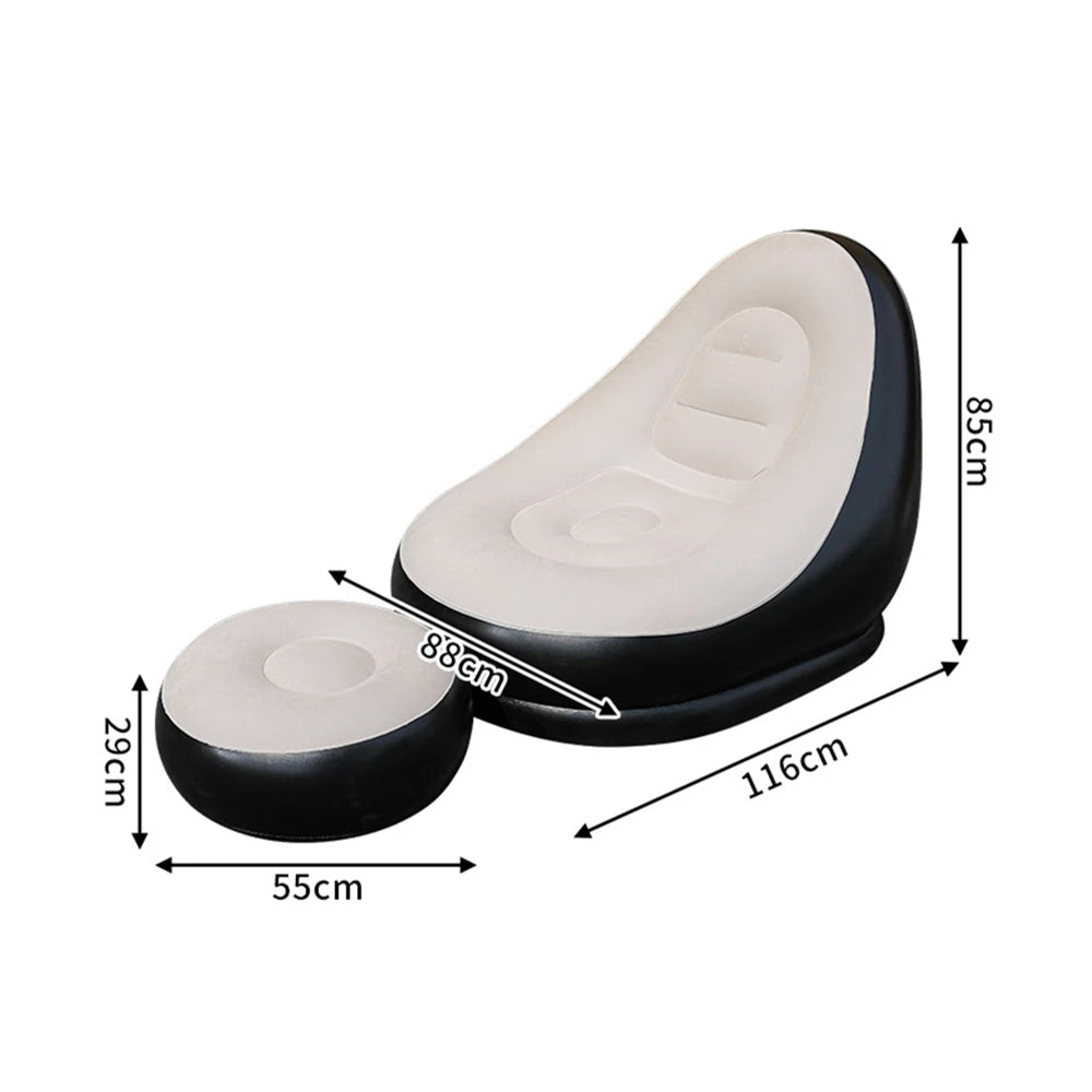 Canapé gonflable avec repose-pieds