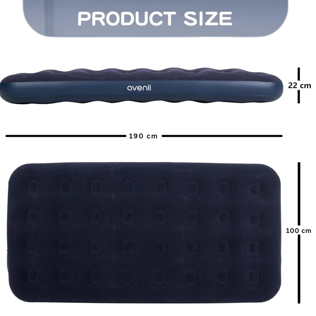 Matelas gonflable de luxe pour l'extérieur, rayé et en velours