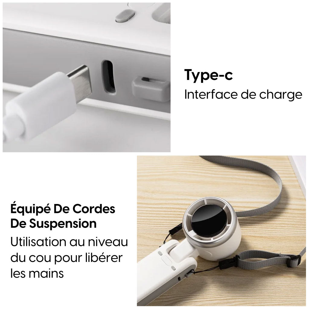 Ventilateur de poche intelligent - Écran LED et design pliable