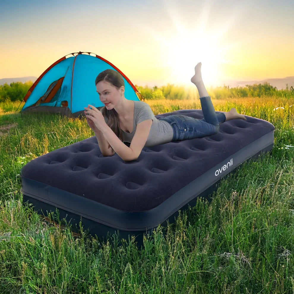 Matelas gonflable de luxe + Pompe à air