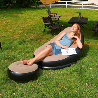 Canapé gonflable avec repose-pieds