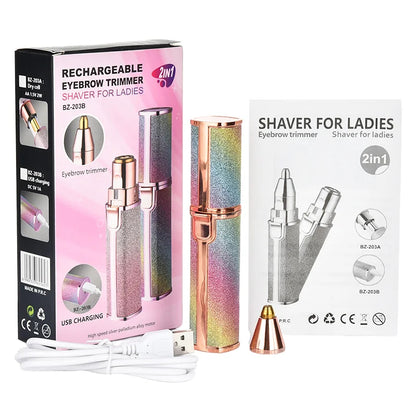 Épilateur visage et sourcils rechargeable 2 en 1