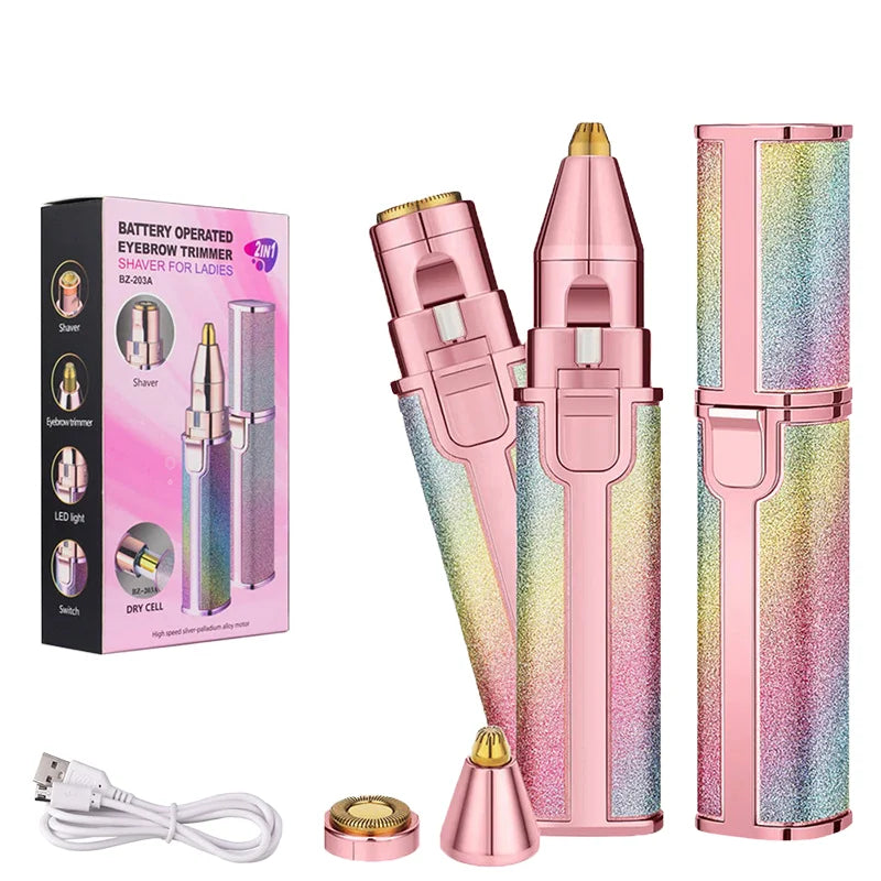 Épilateur visage et sourcils rechargeable 2 en 1