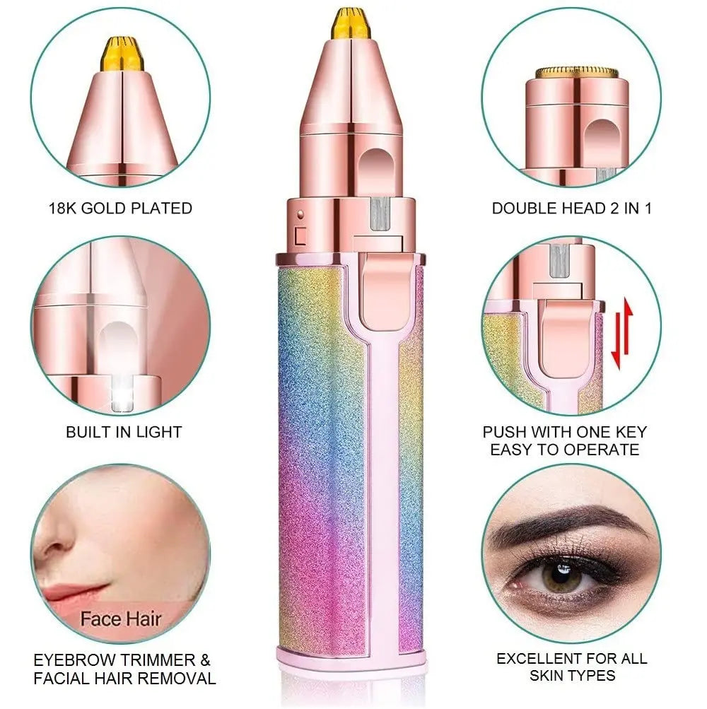 Épilateur visage et sourcils rechargeable 2 en 1