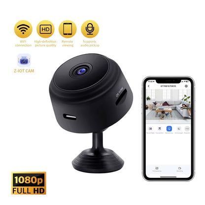 Mini caméra de sécurité intérieure pour la maison, avec vision nocturne